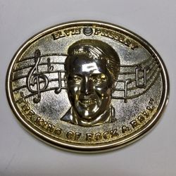 Vintage 1986 Elvis Presley The King Of Rock & Roll Music Buckle