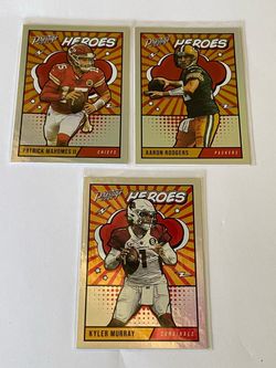 2021 Panini Prestige Football  Heroes Patrick Mahomes, Kyler Murray, Aaron Rogers. 3 card lot