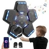Music Boxing Machine, Wall Mounted One Punch Boxing Machine, Boxing Training Punching Equipment, Smart Boxing Pad with LED Light and Music for Kids, A