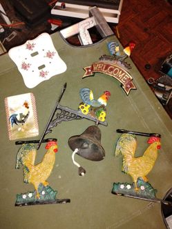 Country rooster bell and assorted