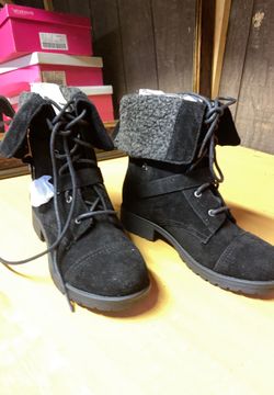 Brand new black suede boots size 6