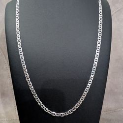 Solid Silver 22" Mariner Chain 