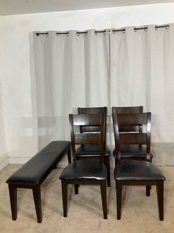 Dining Chairs & Bench Set SEATING FOR 6! 4 Sillas con Banca