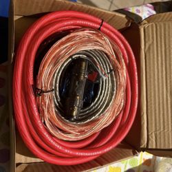 1pc 2300W 4GA Car Audio Amp Wiring Kit - Aluminum Power Cable, RCA Cables