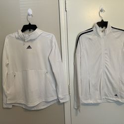 Adidas White Track Jackets Women Size Medium