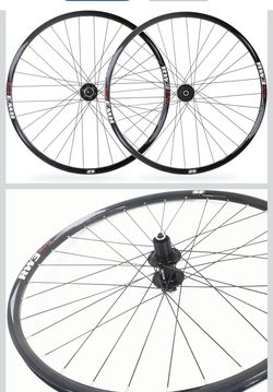 Mountain Bike Wheelset 26/27.5/29 inch, Disc Brake Aluminum Alloy 32H Wheels,8-11speed Casstte Hubs Black