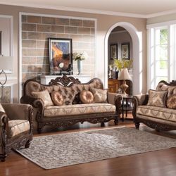 NEW 3 PCS ZOYA LIVING ROOM SET ! SOFA, LOVESEAT AND CHAIR 