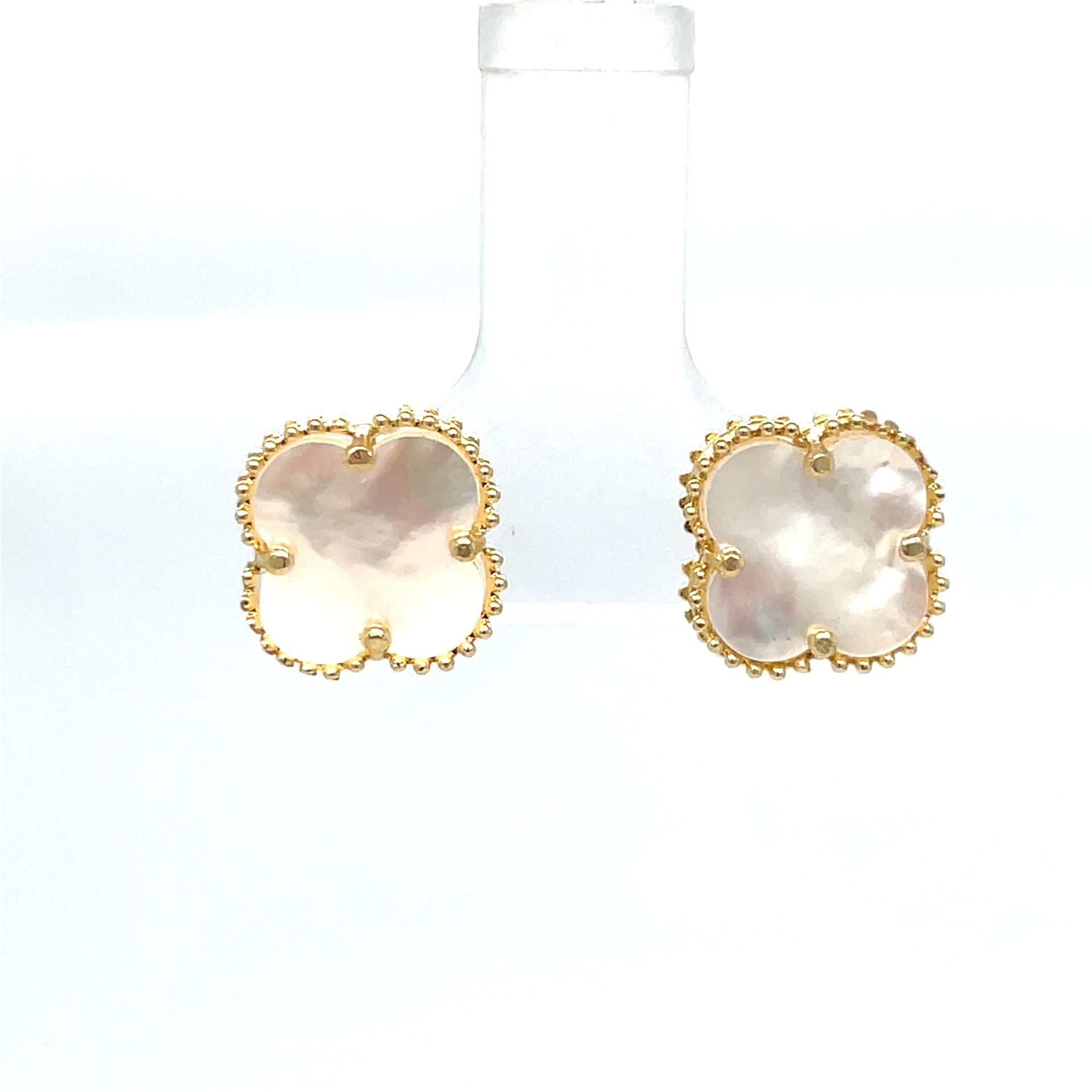 14Kt Yellow Gold Clover Earrings 1.83g 193908/13