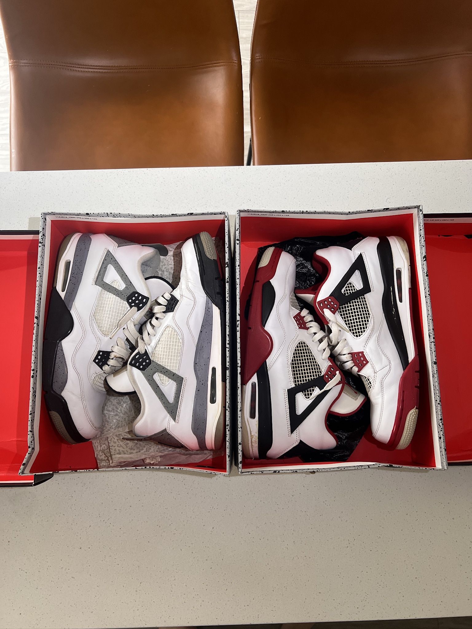 2012 Air Jordan 4 Retro 'Fire Red' & 'White Cement' / Size 11 / $250