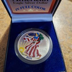 2000 Colored Brilliant Uncirculated American Eagle And 2002 Uncirculated American Eagle 