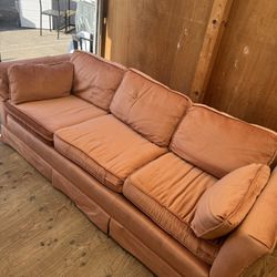 Vintage Velvet Salmon Couch Set