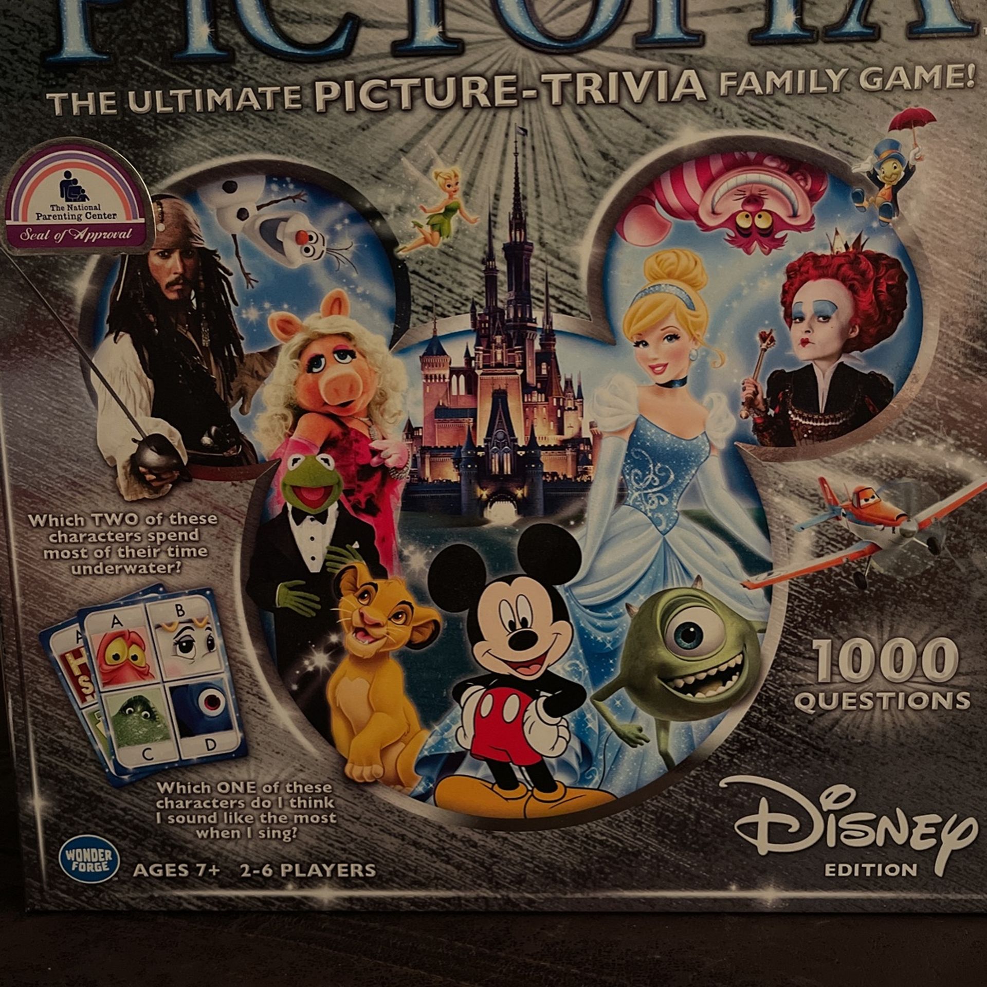 New! Pictopia Disney Edition Thousand Question Board Game Never Used For Ages Seven And Up
