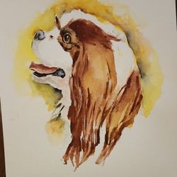Watercolor Painting "Dog Portrait "