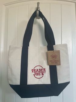 Trader Joe’s mini tote bag navy blue  $23