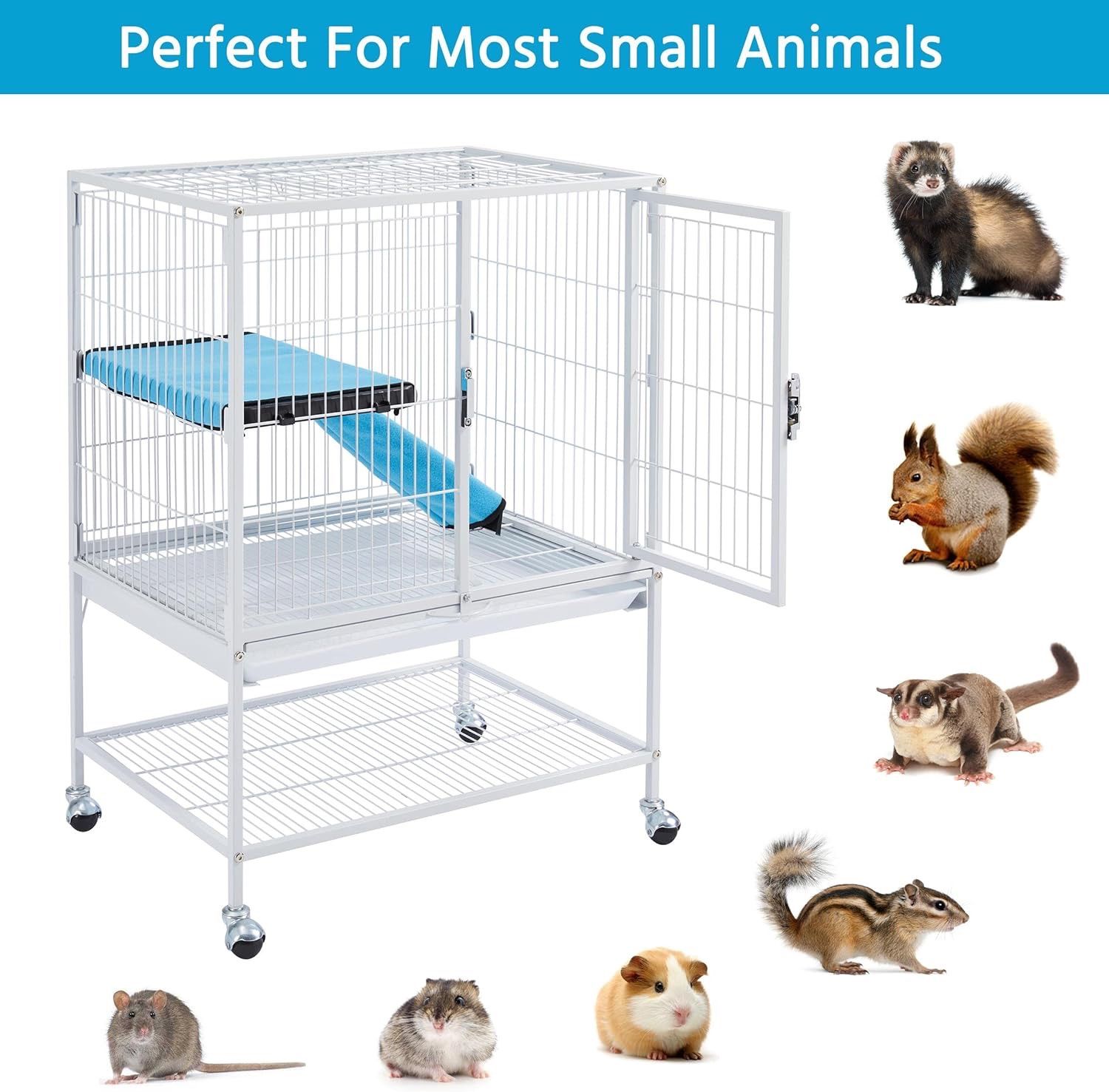 Two Levels Small Animals Critters Rolling Cage 