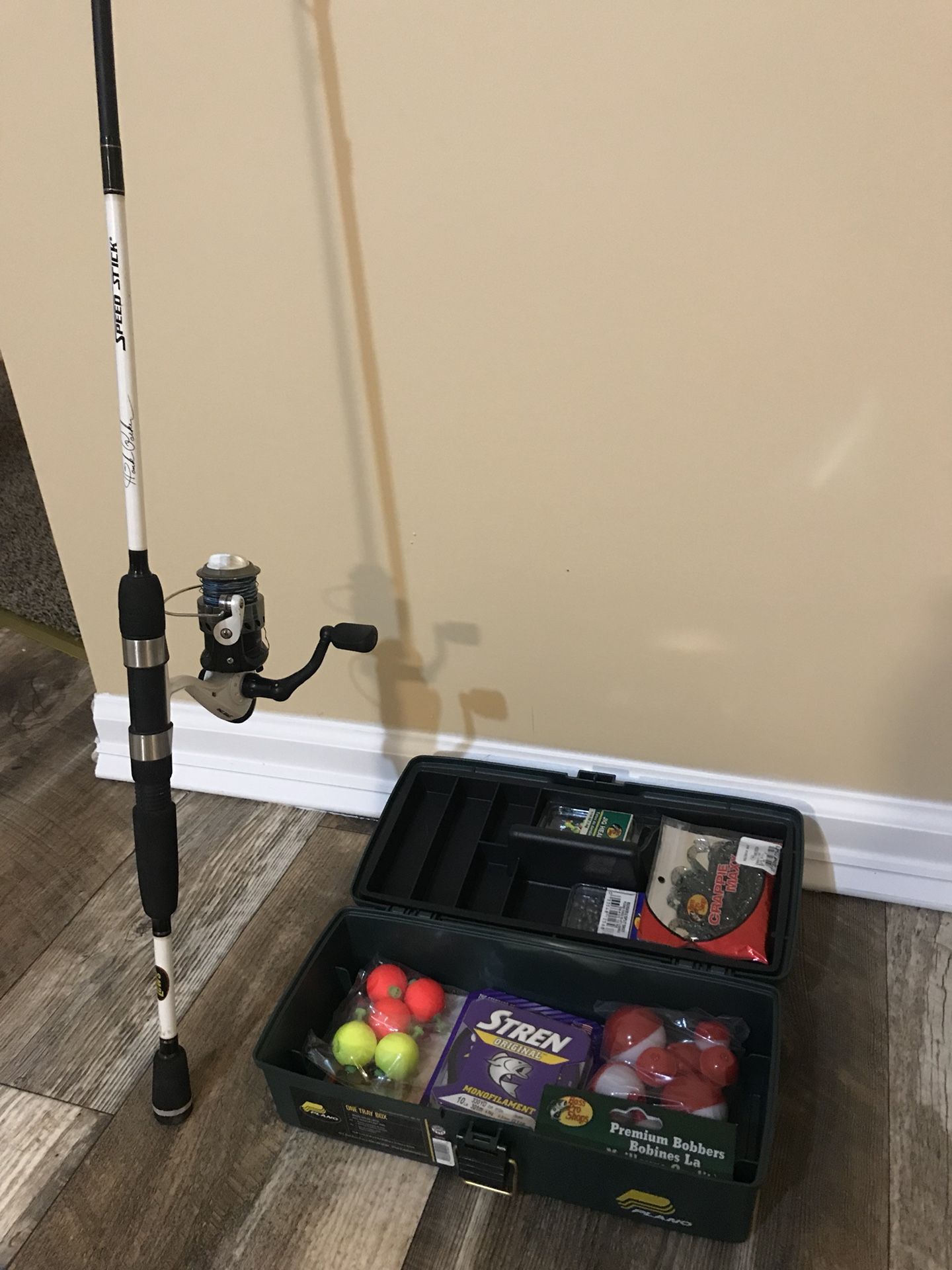Lews Hank Parker Speed Stick Spinning Combo/New Plano Tackle Box/New Tackle