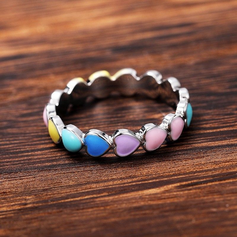 "Full Around Colorful Heart Stone Lovely Fashion Ring for Women, L464
 
  