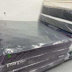 KING SIZE PURPLE LUXE REJUVENATE PREMIER MATTRESS & BOX SPRINGS BED SET