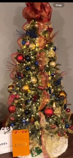 Navy And Red Christmas Ornaments