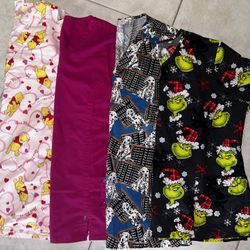 Four 1X/2X Scrub Tops