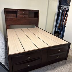 Queen Size Bed Frame With Drawer 