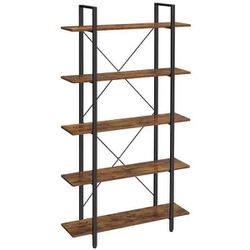 5-Tier Ladder Shelf, Storage Bookshelf, Wall Shelf, Ladder Shelf,Rustic Brown