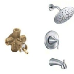 Moen Glyde Chrome 1-handle Single Function Round Bathtub and Shower Faucet Valve Included  Model #T2843EP
