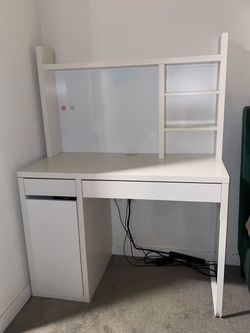 IKEA Micke Desk with Add-On Unit White