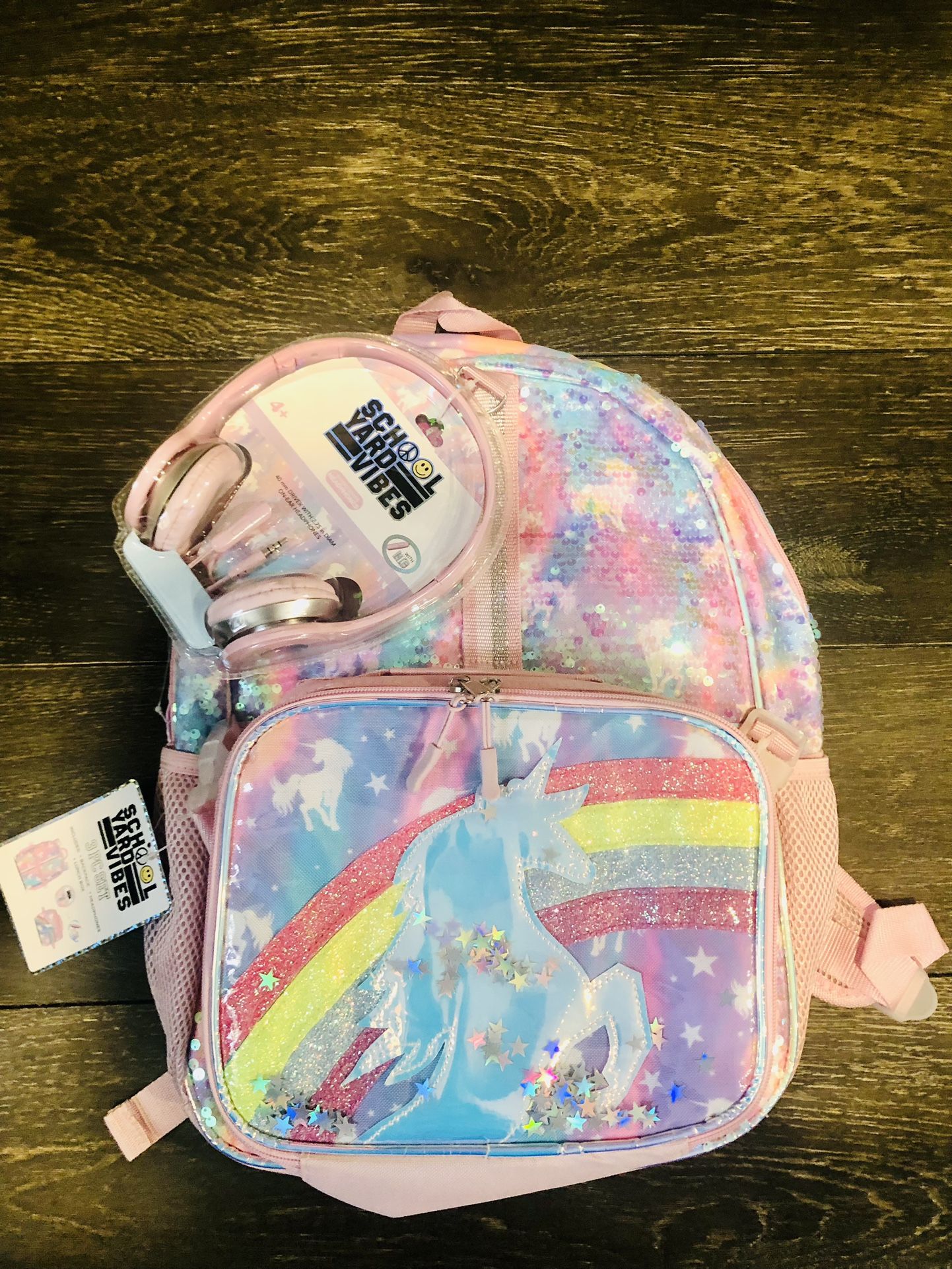 School Yard Vibes Backpack, Lunch Bag And Headphones 