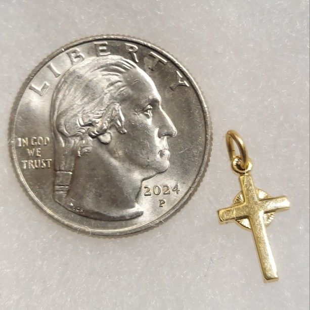 Vintage 1/20 14K GF THEDA Dainty Cross Pendant (Gold Filled, 5% 14K Gold) STYLE5
