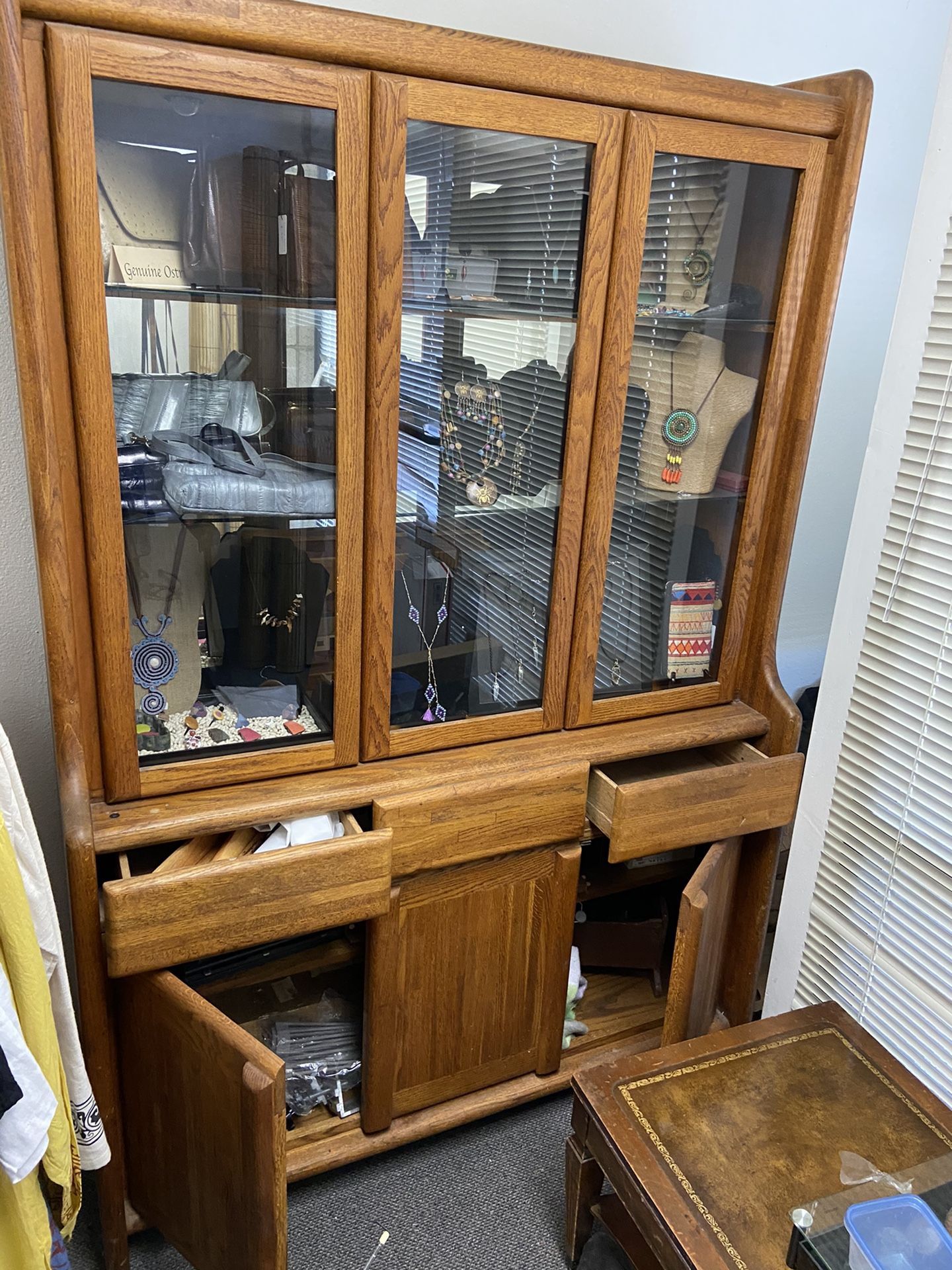 Solid Oak Wood Display Case