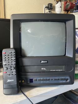 Zenith TV VCR Combo w remote Retro Gaming rca inputs TVSR0902S2 9 Inch CRT works