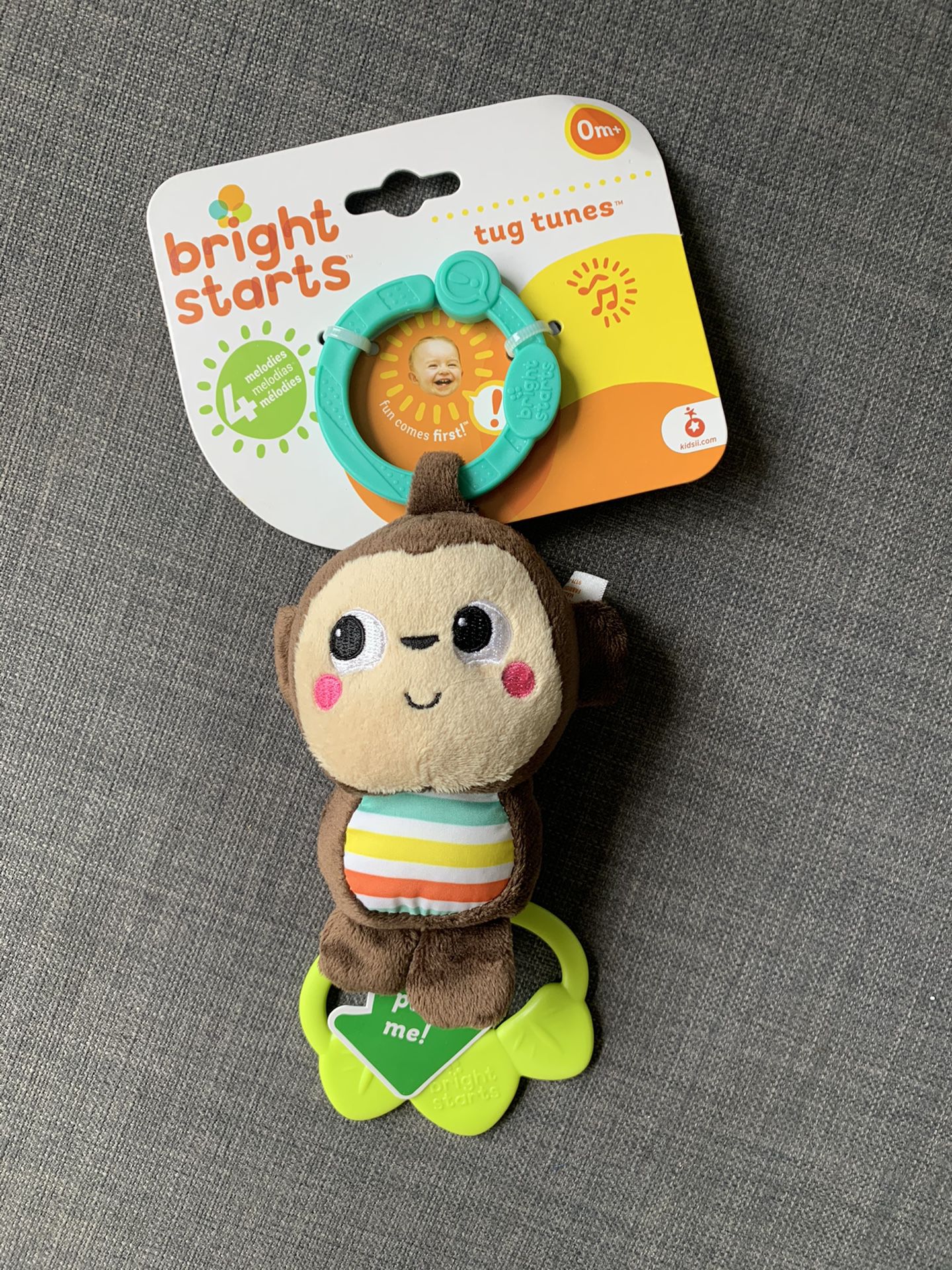 BNWT Baby Bright Starts Tug Tunes Monkey Toy
