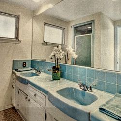 Vintage 1958 Kohler K-1850, 20” × 18” Cerulean Blue | Qty 2 Each