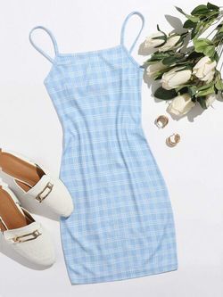 Blue N White Plain Dress