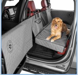 Back Seat Extender for Dogs - As Seen on Shark Tank Hard bottom adds 40% more space, holds up to 400 lbs, waterproof, machine-washable, heavy-duty Bac