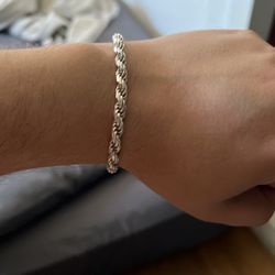 Real Silver Rope Bracelet