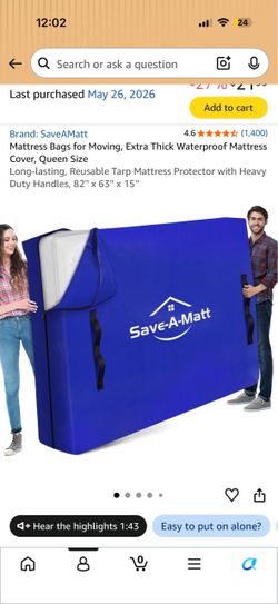 MATTRESS BAG FOR MOVING