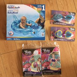Trolls World Tour  3D Swimmies, beach ball, Goggles, Baby Boat Set Of 5