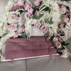 Pink Floral Indoor Swing