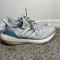 ADIDAS ULTRABOOST 21 W FY0395 RUNNING SHOES HALO BLUE PINK Women's Size 8.5