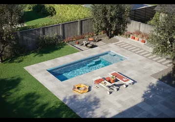 Enchantment 9.21 Fiberglass Pool by Latham — $50,050 installed | 9'1" × 20'7" slender retreat
