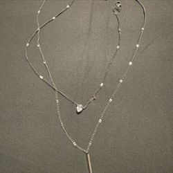 New— Macys  necklace silver stone