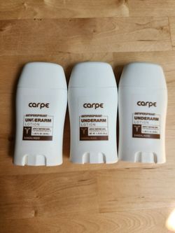 3 Sealed Carpe antiperspirant deodorant underarm lotion full size Sandalwood