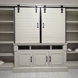 Barn Style Wood Entertainment Center TV Console