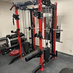 Vesta Fitness PRO SERIES Ultimate Half Rack Functional Trainer w/Smith Machine Bar | 320lb Stack | Gym Equipment | Fitness | Commercial | Squat Rack 