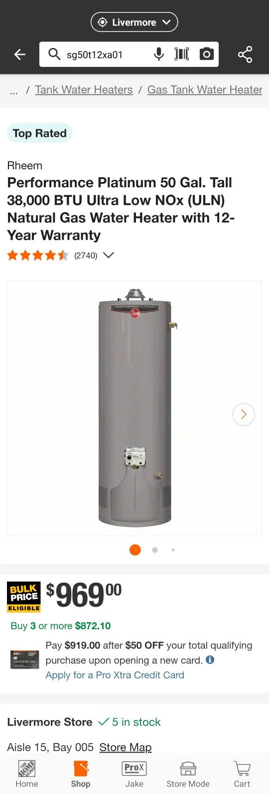 50 Gallen Water Heater