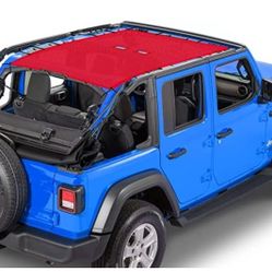 Alien Sunshade Jeep Wrangler JLU (2003/2006) - Full Length Mesh Sun Shade for Jeep JL Unlimited - Blocks UV, Wind, Noise - Bikini JLkini Top Cover for