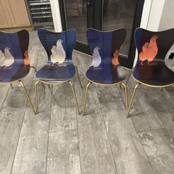 Set Of Four West Elm Rauschenberg Scoop-Back Dining Chairs