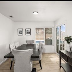 9ft Dining table with 6 chairs